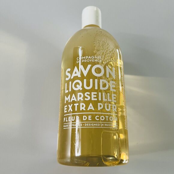 COMPAGNIE DE PROVENCE Savon Liquide Marseille Fleur de Coton 33.8 fl oz/1000 ml - Picture 1 of 6